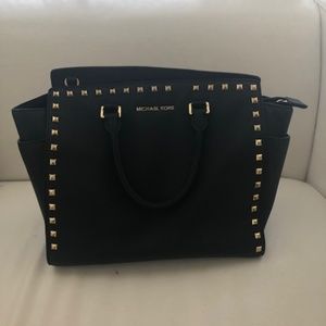Michael Kors Black with gold studs handbag